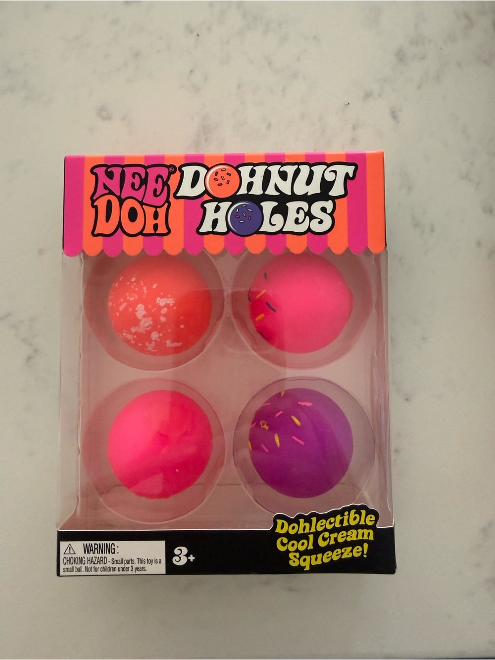 NeeDoh Donut Holes Squishy Set - Pink, Orange & Purple